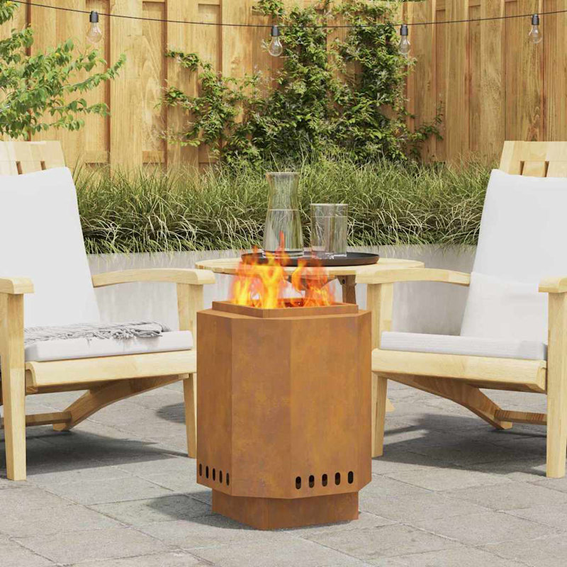 Modern Smokeless Fire Pit, 51cm H x 38cm W x 38cm D, Brown