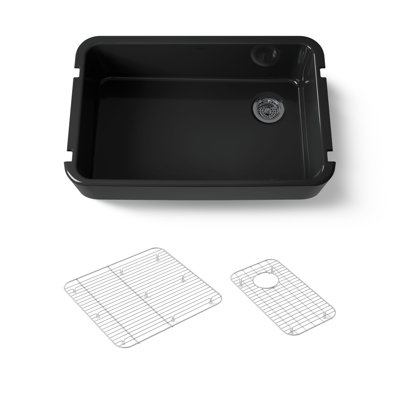 Ironridge 34" Undermount Single-Bowl Farmhouse Cast Iron Kitchen Sink with Apron Front