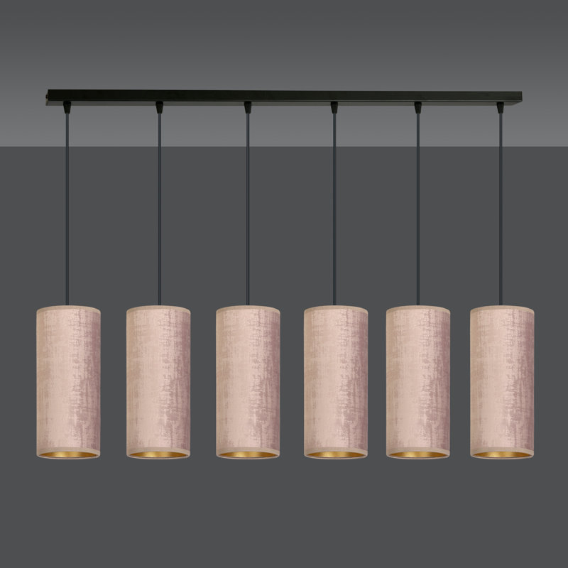 Ealidh 6 - Light Steel Kitchen Island Pendant, Pink