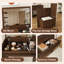 Coiffeuse pliable 3 en 1 avec miroir et tabouret de rangement-1073421402
