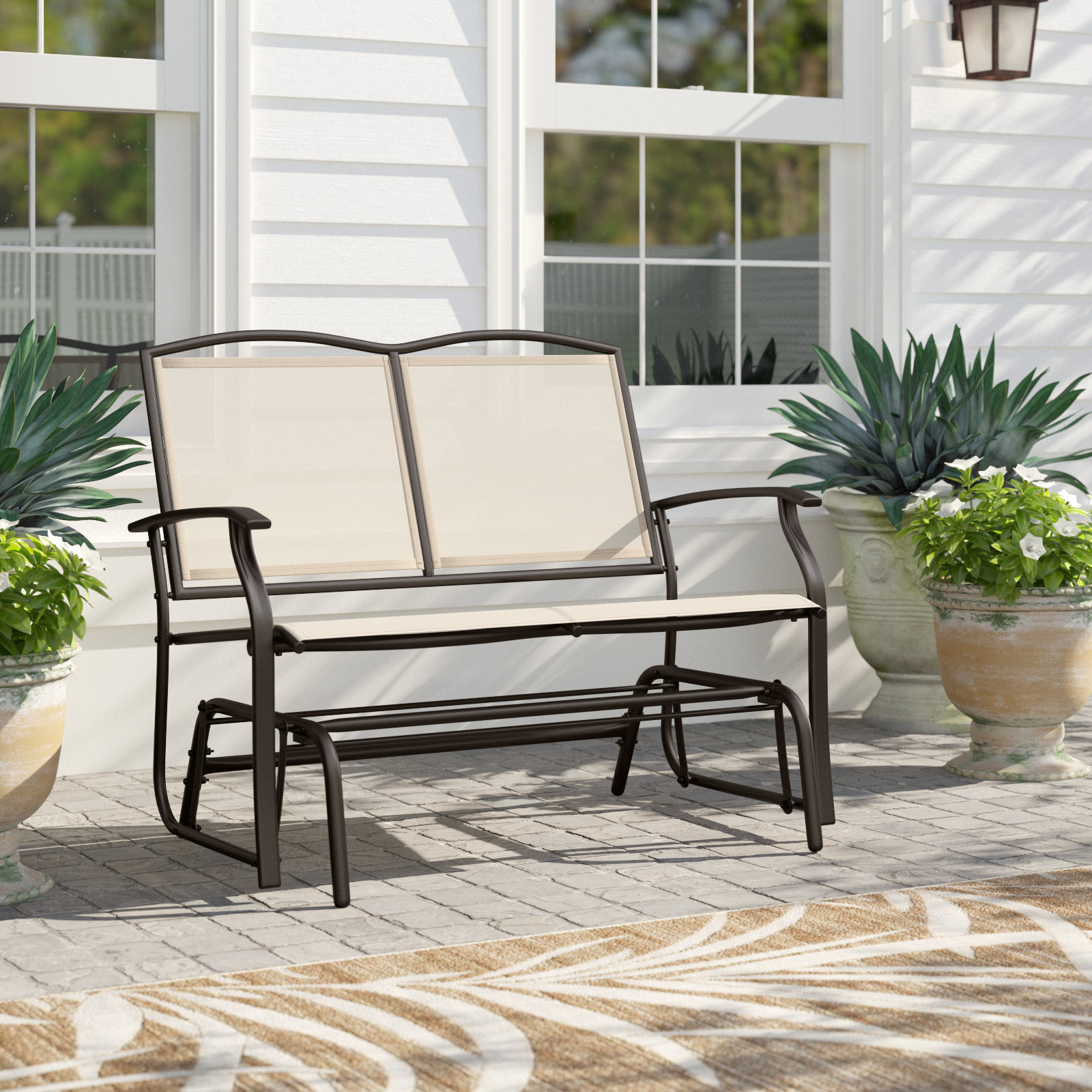 Lark Manor Automn Steel Outdoor Glider & Reviews | Wayfair
