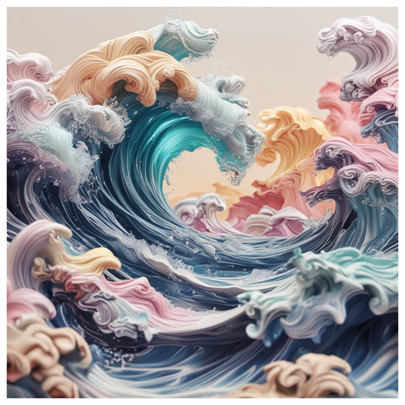 Édredon Colorful Ocean Waves, Lit simple