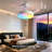 42In Retractable Ceiling Fan with Light and Remote/APP Control,Multiple Dynamic Modes RGB-LED light,6 Speed Reversible Modern Invisible Flush Mount Ceiling Fans with Lights for bedroom White-633291962
