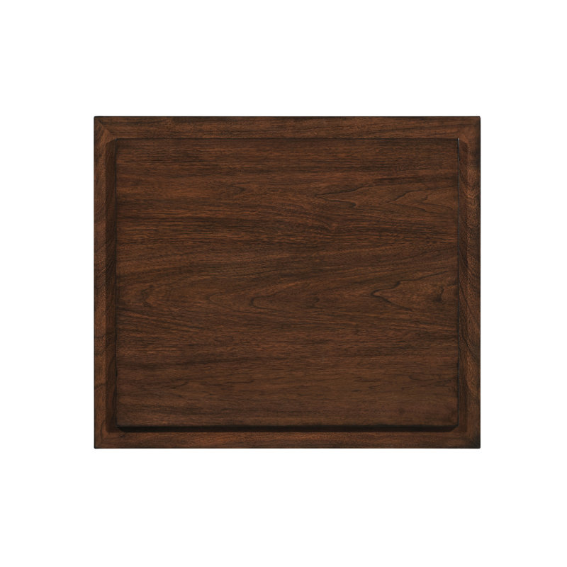Alvarado Transitional Walnut Veneer Metal Rectangular End Table