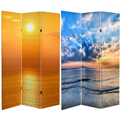 6 ft. Tall Ocean Sunrise Folding Screen