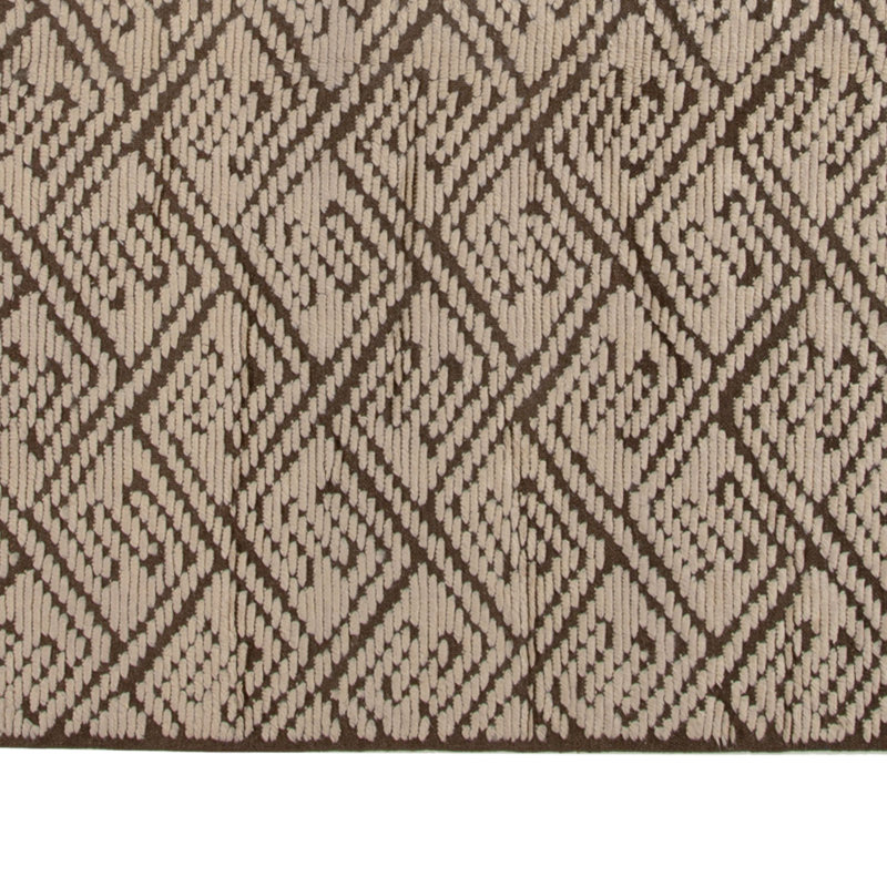 Brown Modern Wool Rug - 12' x 18'