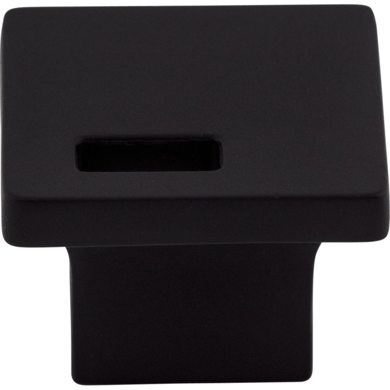 Flat Black Square Modern Cabinet Knob with Mounting Hardware