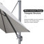 Parasol rectangulaire en porte-à-faux gris clair de 132 po x 108 po avec tissu recyclé résistant à la décoloration et rotation à 360 degrés-1047785546-1007040242