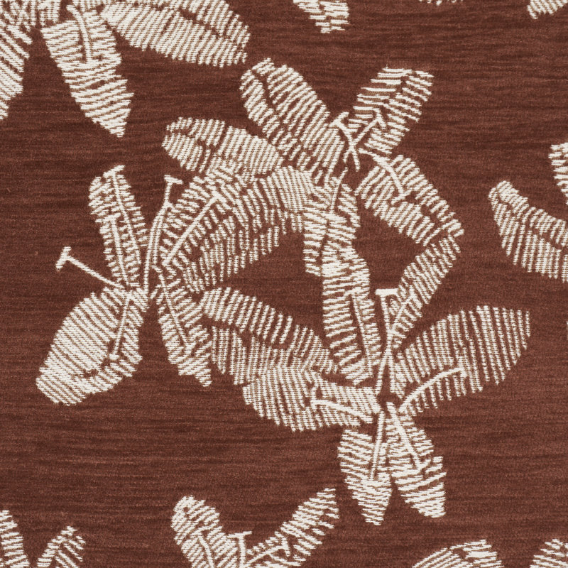Schumacher x Caroline Z Hurley Hibiscus Fabric, Teak