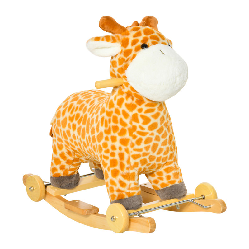 Uriah 2 In 1 Kids Todder Rocking Horse Plush with Wheels for 3-6 Years