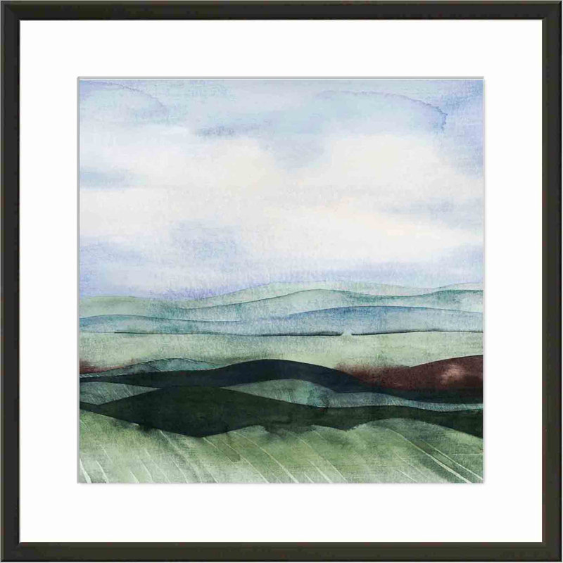 «Jeweltone Ridges I» par Grace Popp - peinture encadrée, H 12 po x l 12 po, Noir