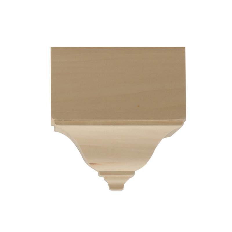 Unfinished White Hardwood Medium Inside Crown Connector Block Moulding