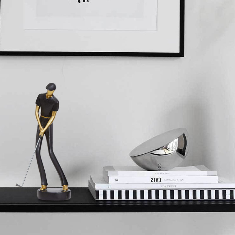 Statue de golf, golfeur en polyrésine, art décoratif, H 9,44 po x l 2,75 po x P 2,7 po