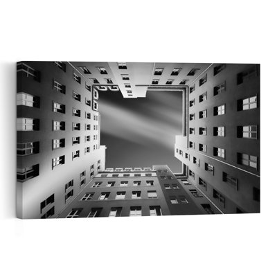 Upward Urban Gaze Abstract Dramatic Geometric Architecture City Wall Art Print