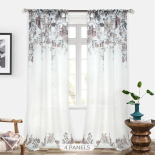 Risabh Polyester Sheer Curtain (Set of 4)