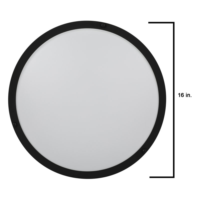 Arjit Acrylic LED Flush Mount, Matte Black, 4.1" H x 16" W x 16" D