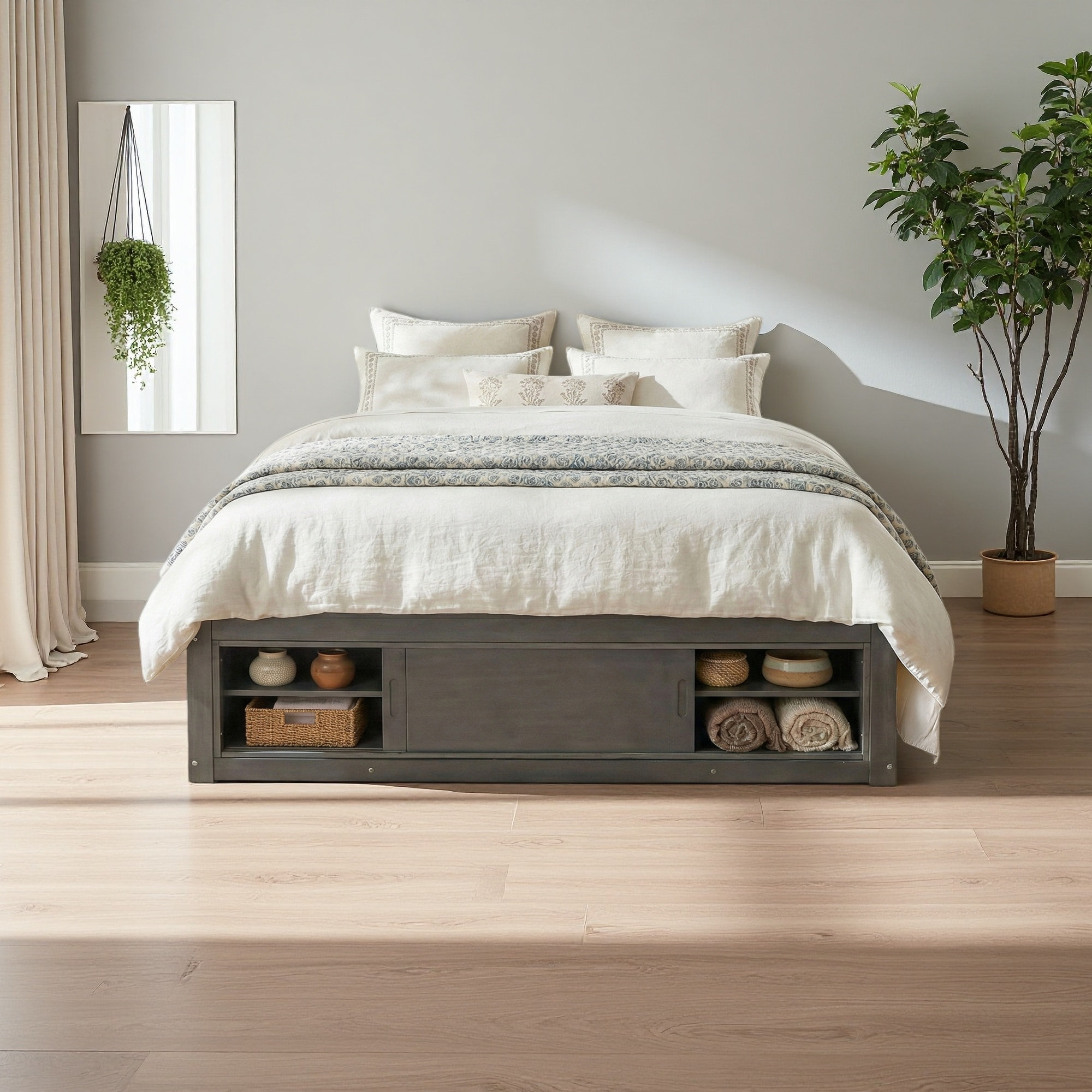 Latitude Run® Queen Size Platform Bed Frame With 4 Storage Drawers And ...
