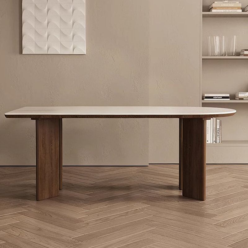 Table de salle à manger en bois massif Modern, H 29,53 po x L 62,99 po x l 31,5 po