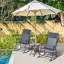 Ensemble de chaises berçantes d'extérieur 3 pièces