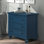 Armoire bleue à 3 tables de bout en bois avec plateau coulissant en bleu, facile à assembler et à utiliser