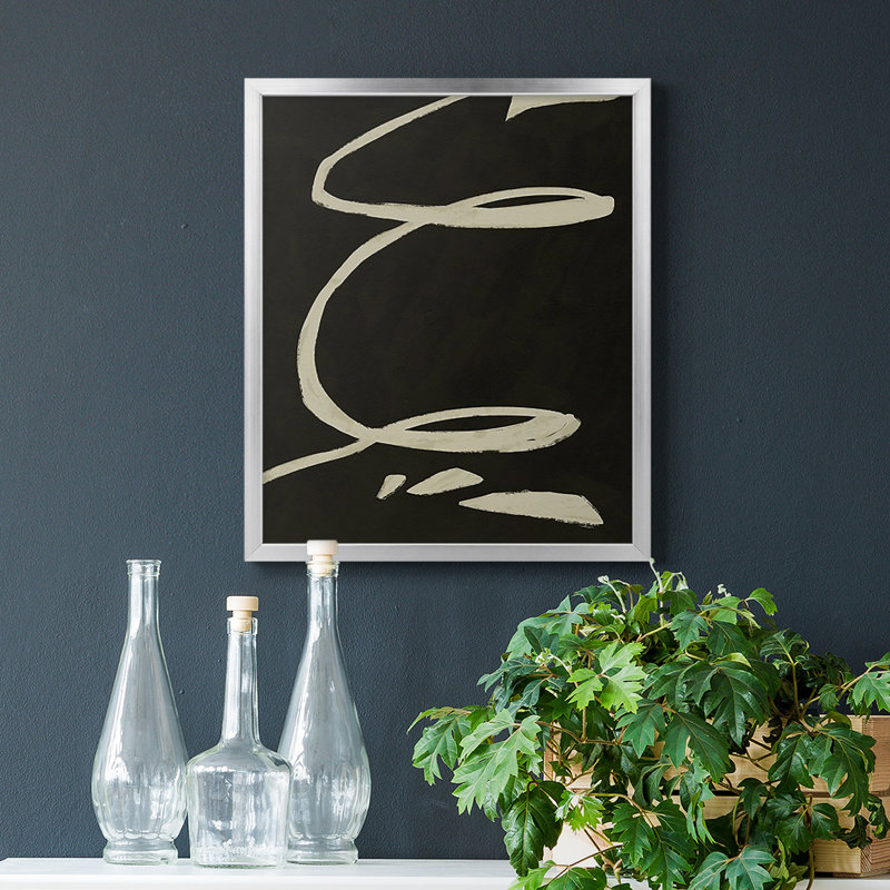 «Neutral Spring III», toile encadrée de qualité supérieure - prête à être accrochée, Argent, H 24 po x l 20 po