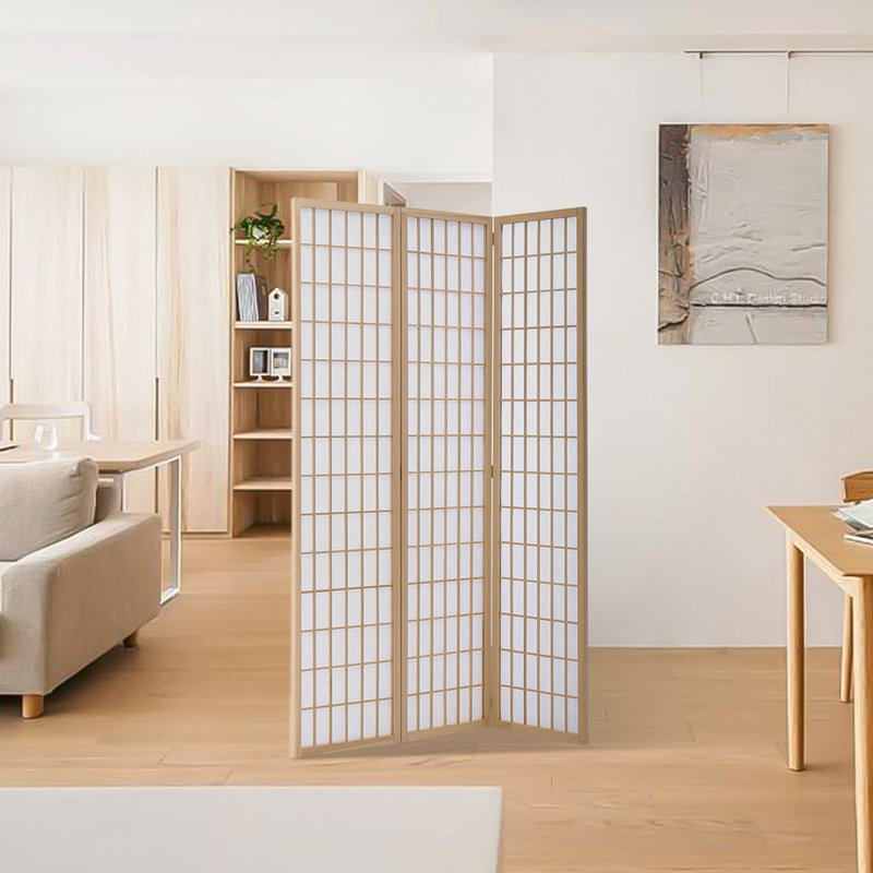 130cm W x 180cm H 3 - Panel Solid Wood Folding Room Divider