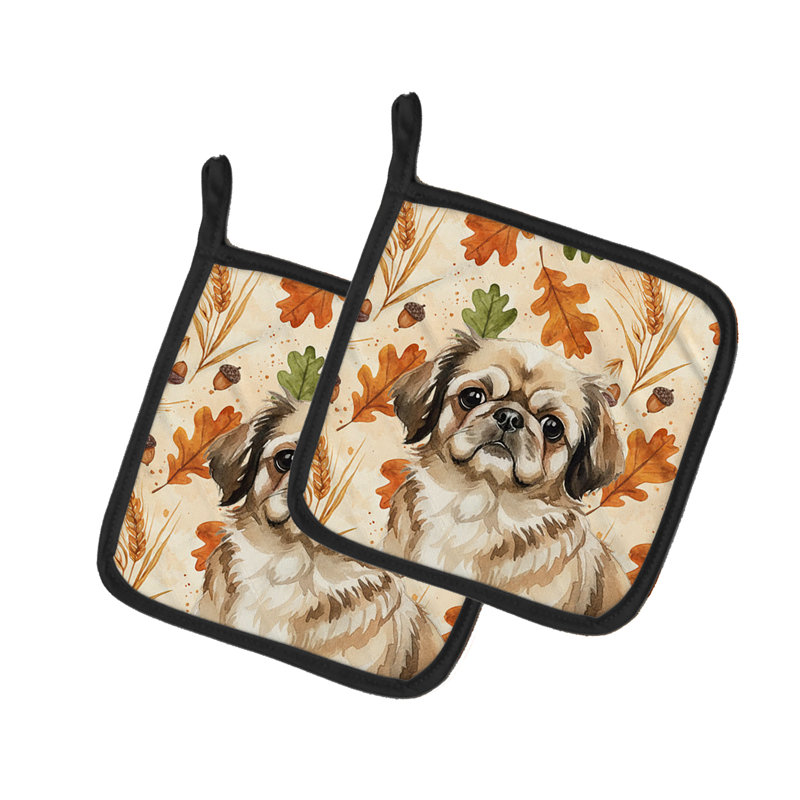 Paire de porte-casseroles Sable Pekingese Heirloom Fall