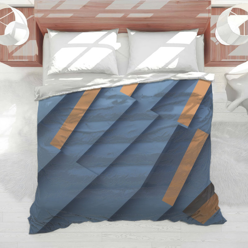 Blue Geometric Shapes Comforter, Queen