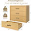 Commode 3 tiroirs en bois - Commode large pour chambre à coucher, salon ou bureau personnel-1418459962