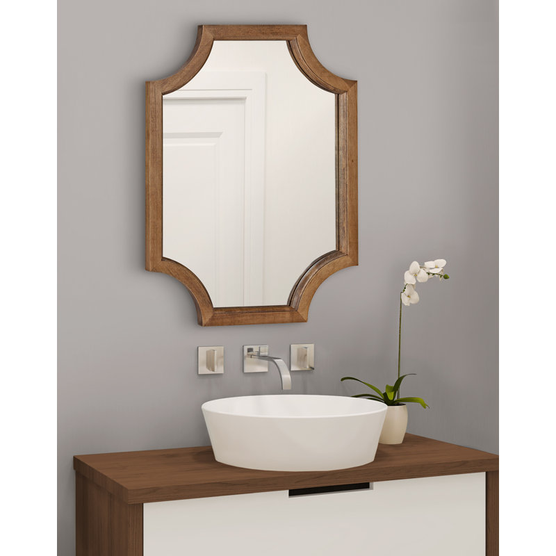 Miroir d'appoint Mertztown Glam, Brun rustique, 24 po x 18 po