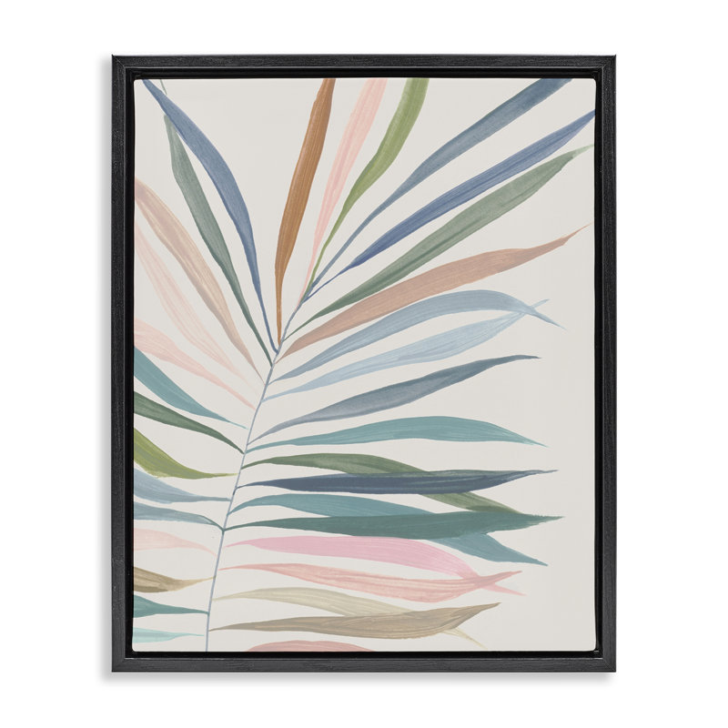 Cadre flottant Tropical Harmony Palms, design par Hannah Dawson, Cadre flottant noir de jais, H 21 po x l 17 po