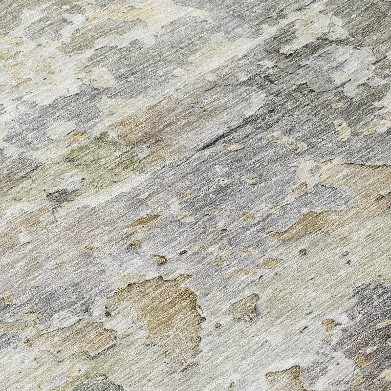 Machine Washable Indoor/Outdoor Claudian ACN1234 Gray Rug, Rectangle 8' x 10'