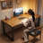 Brown Rectangular Solid Wood Writing Desk-742825385