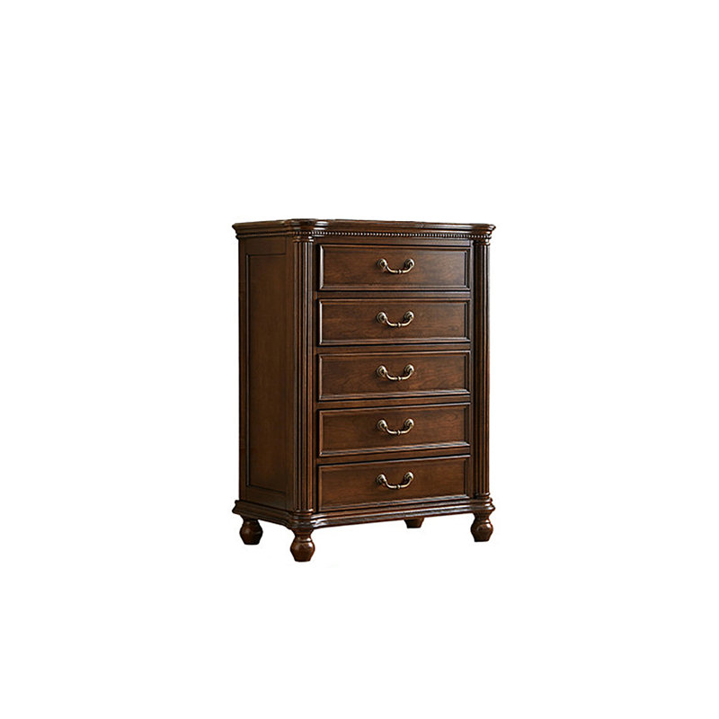 Armoire de rangement à 18 tiroirs de style américain en bois massif brun 18,11 po
