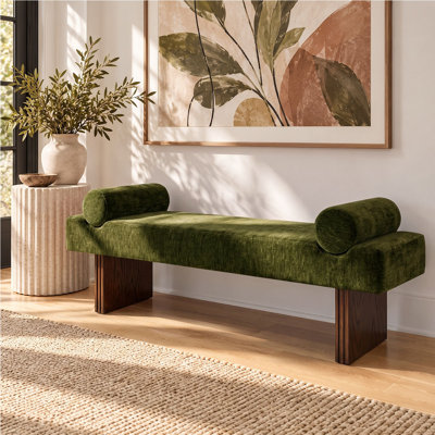 Banc rembourré en chenille l 60 po
