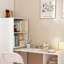 Bureau extensible 3-en-1 avec rangement, roulettes et plateau blanc pour petits espaces