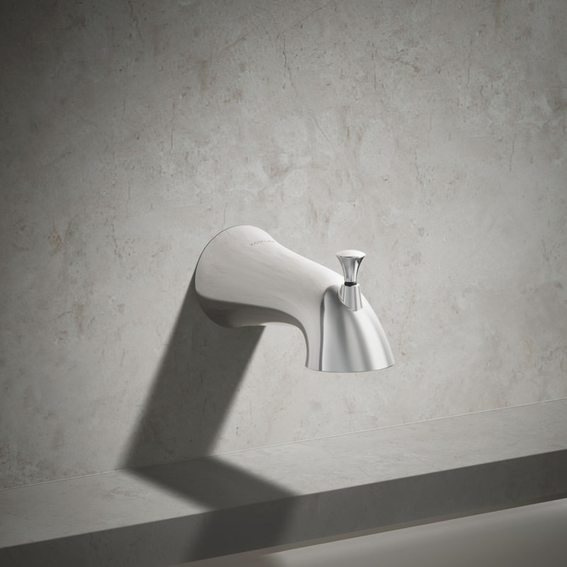 Bec de baignoire mural avec inverseur Buckley, Chrome poli