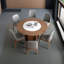 Tables de salle à manger rondes en bois massif avec plateau tournant-1122781677