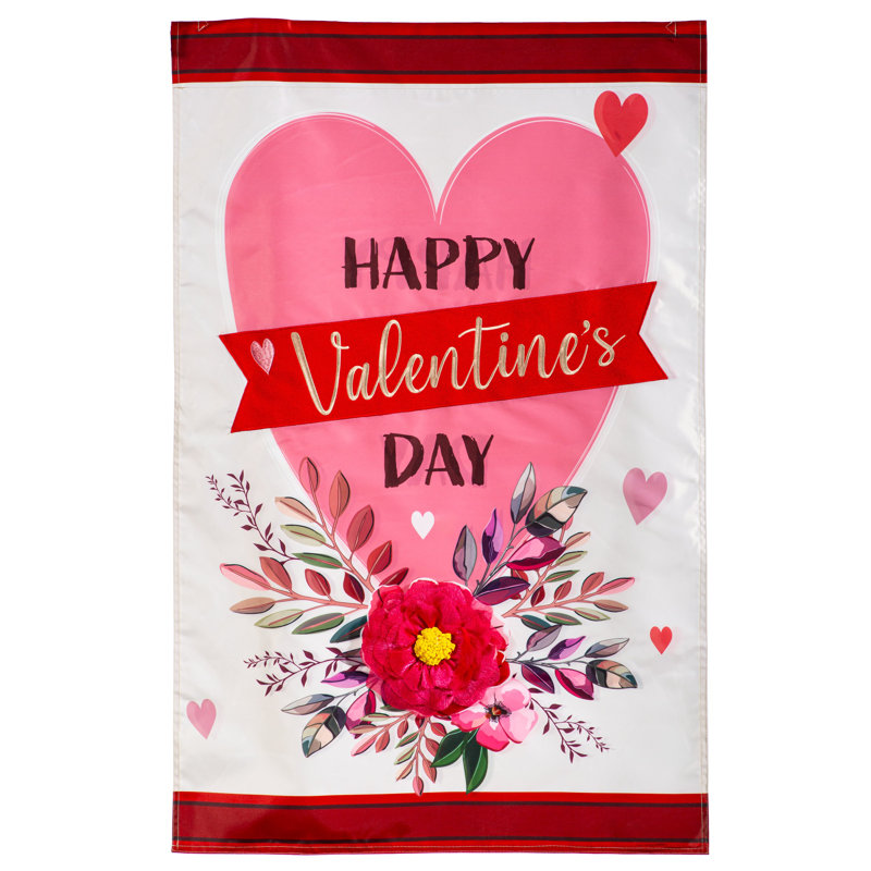 Joyeuse Saint-Valentin avec cœur et appliques florales