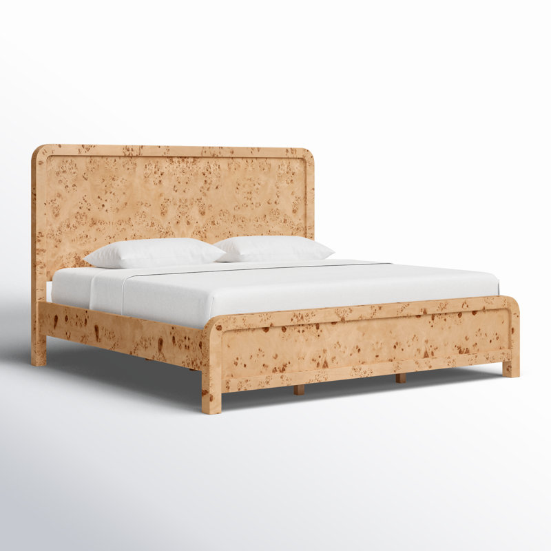 Cora Burl Wood King Panel Bed