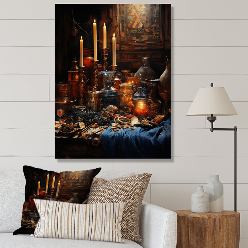 Égypte, offrande Divine sur toile, Toile tendue, H 32 po x l 16 po x P 1 po