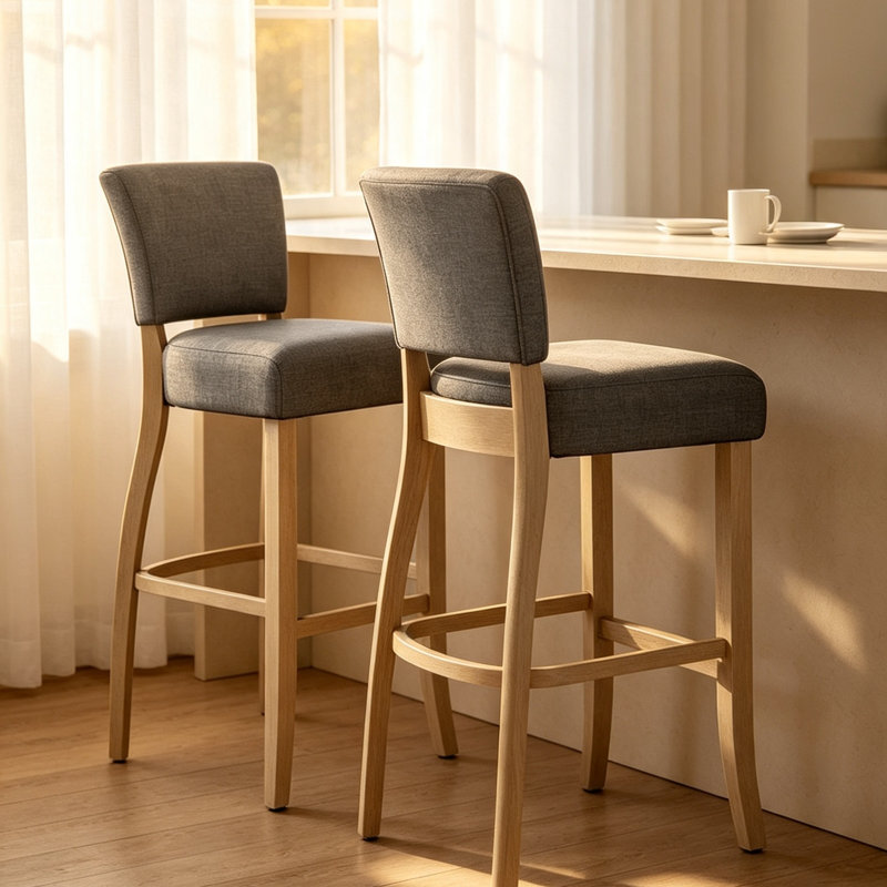 Counter Stool with Solid Wood Frame
