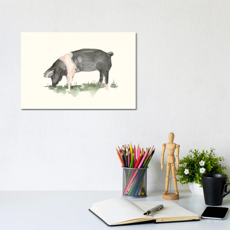Grazing Farm Animal IV 1 Piece Wrapped Canvas Wall Art, 20.32 cm H x 30.48 cm W
