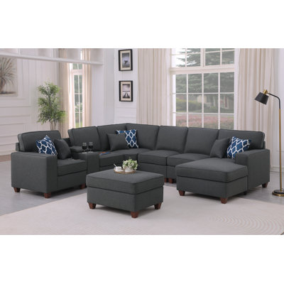 Canapé modulaire avec repose-pieds 8 pièces Tina