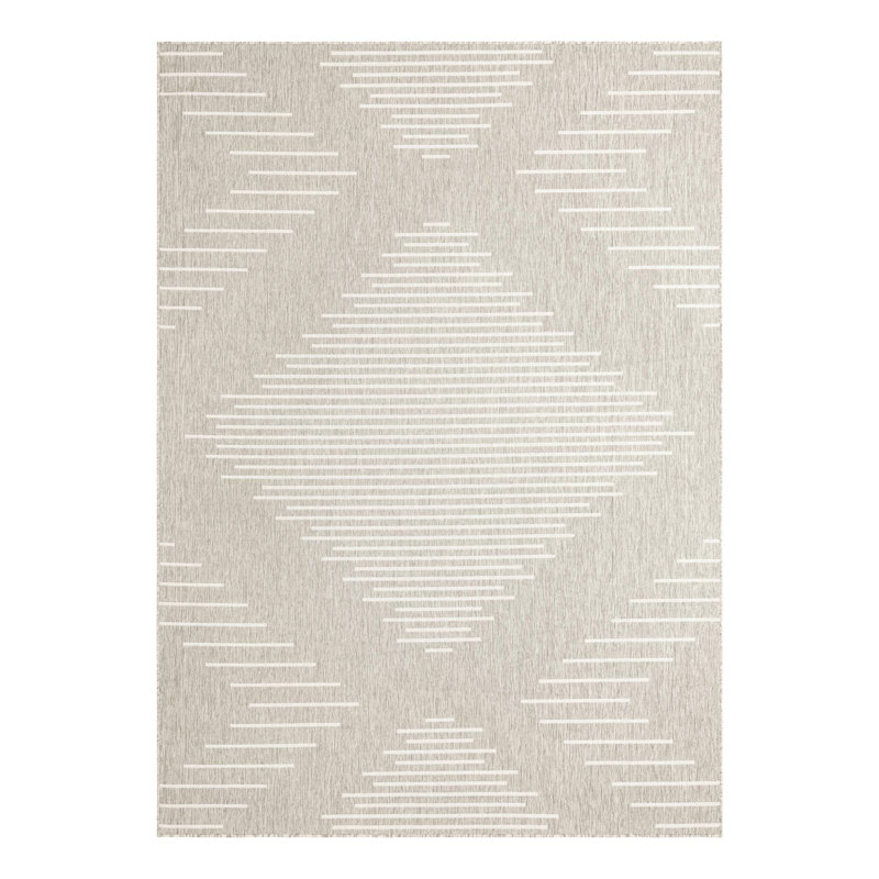 Tapis intérieur / extérieur gris Ava-Mary, Rectangle 7 pi 10 po x 11 pi