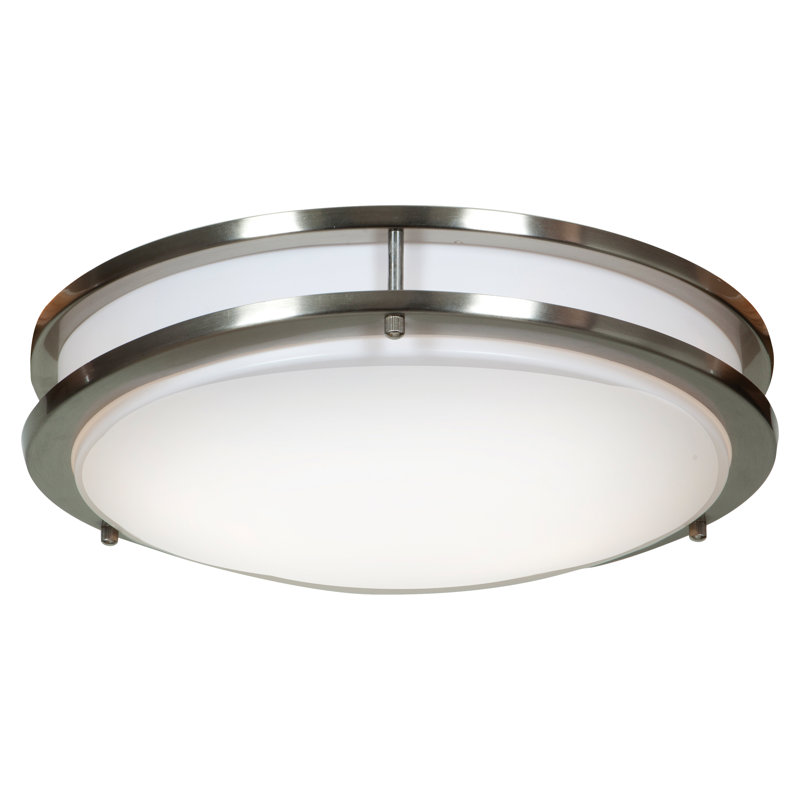 Penning 1 - Light 14" Simple Circle Flush Mount, Brushed Steel