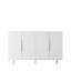 Buffet blanc moderne avec rangement, grand buffet cannelé avec tablettes réglables, crédence, console d'appoint-84544005