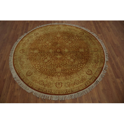Tapis rond luxueux rouille et or Ziegler 5 x 5 pi
