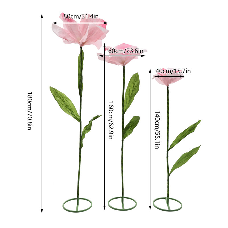 Grande fleur artificielle de 17,8 po pour la décoration de mariage, Rose