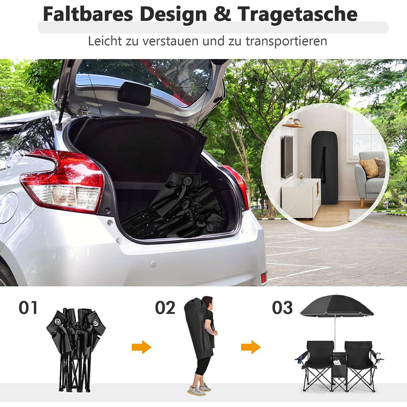 Besharat Folding Camping Chair, Black